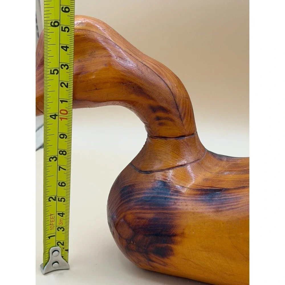 Vintage 1984 Hand Carved Wooden Duck Decoy Folk Art Signed DON 84 12